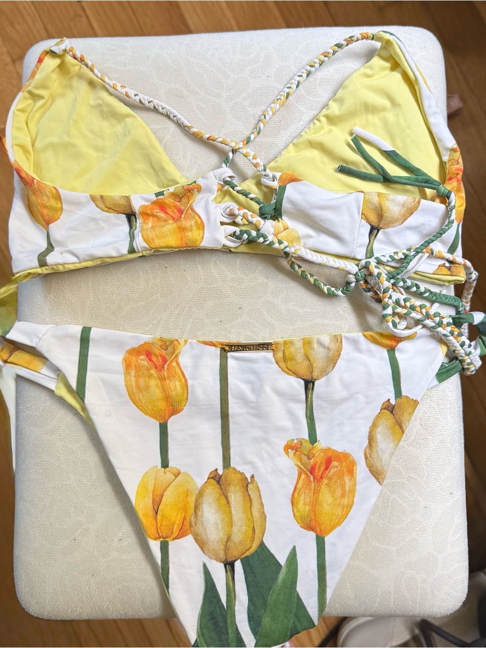 San Lorenzo Yellow Tulip Print Bikini Set - Picture 2 of 3
